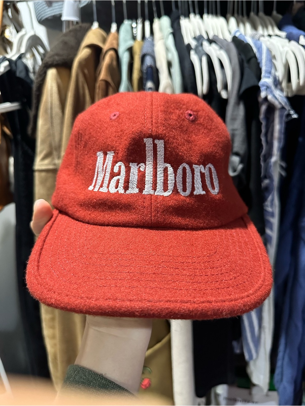 Marlboro Red Wool Cap with White Script